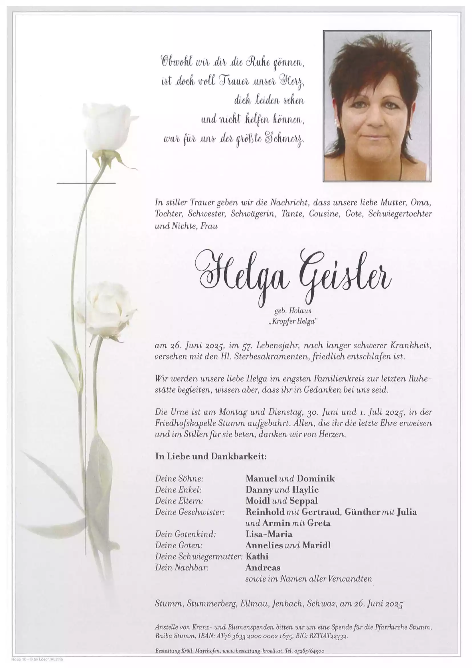 Parte von Helga Geisler
